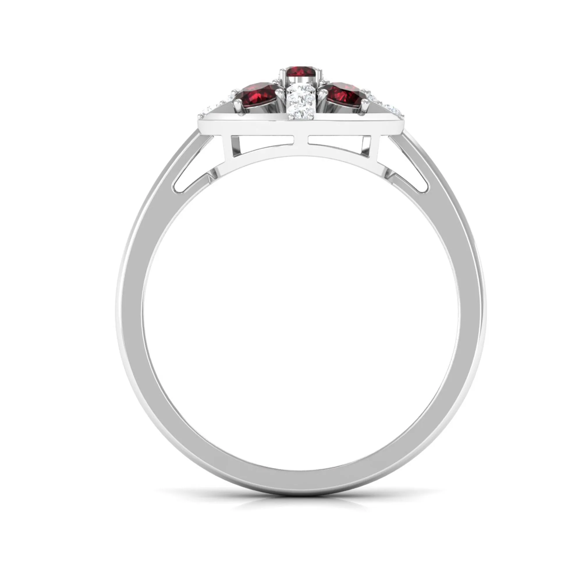 1 Carat Contemporary Garnet and Diamond Promise Ring