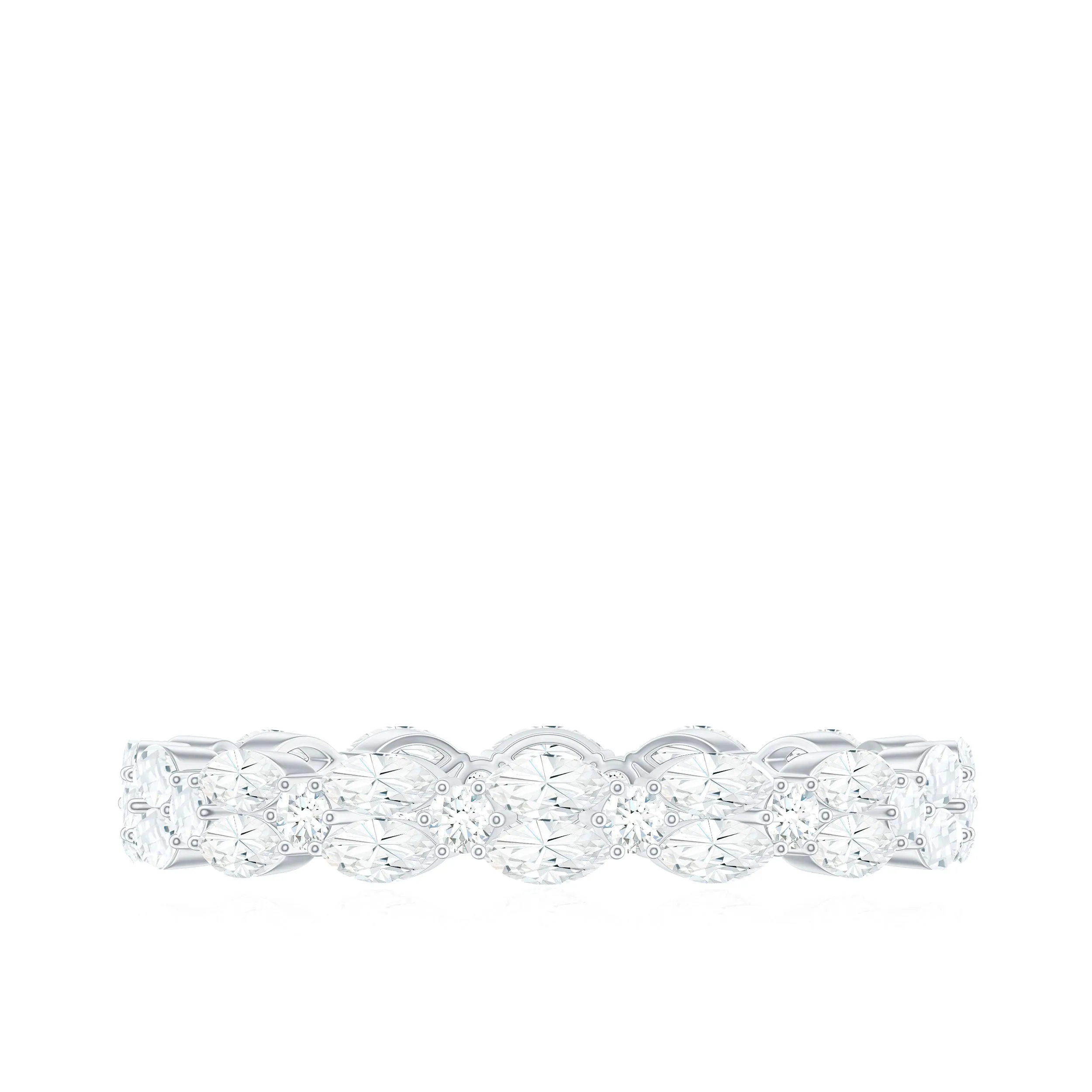 1.25 CT Marquise and Round Cut Zircon Full Eternity Ring