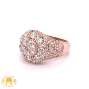 14k Gold Round Ring with round diamonds (side diamonds)