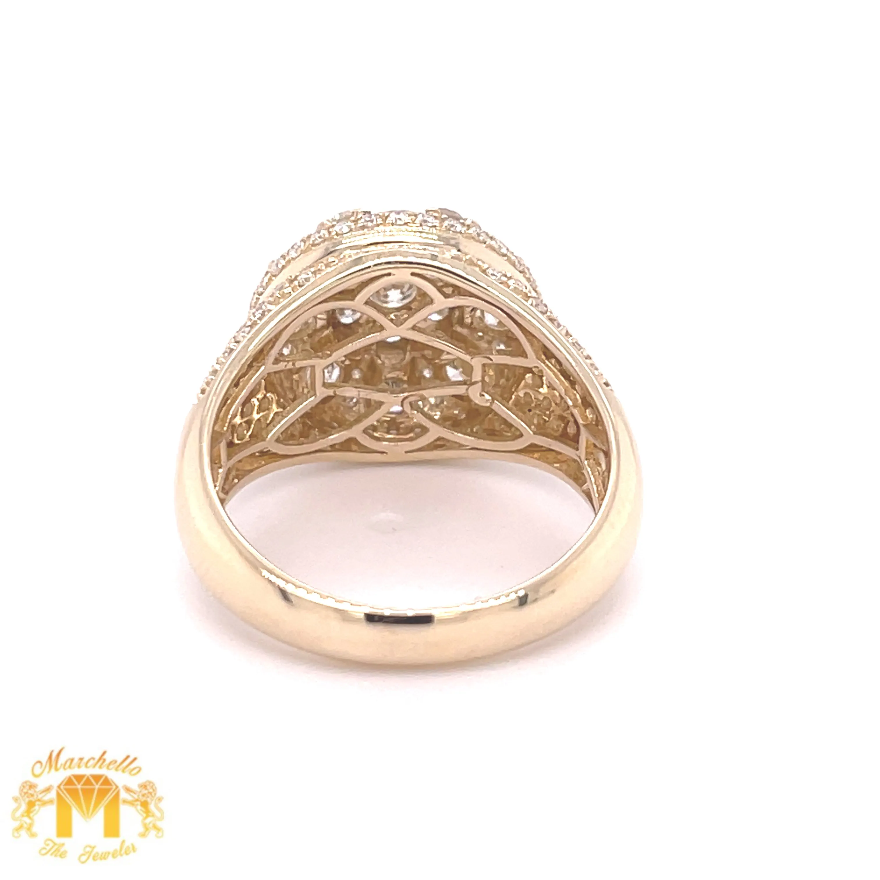 14k Gold Round Ring with round diamonds (side diamonds)