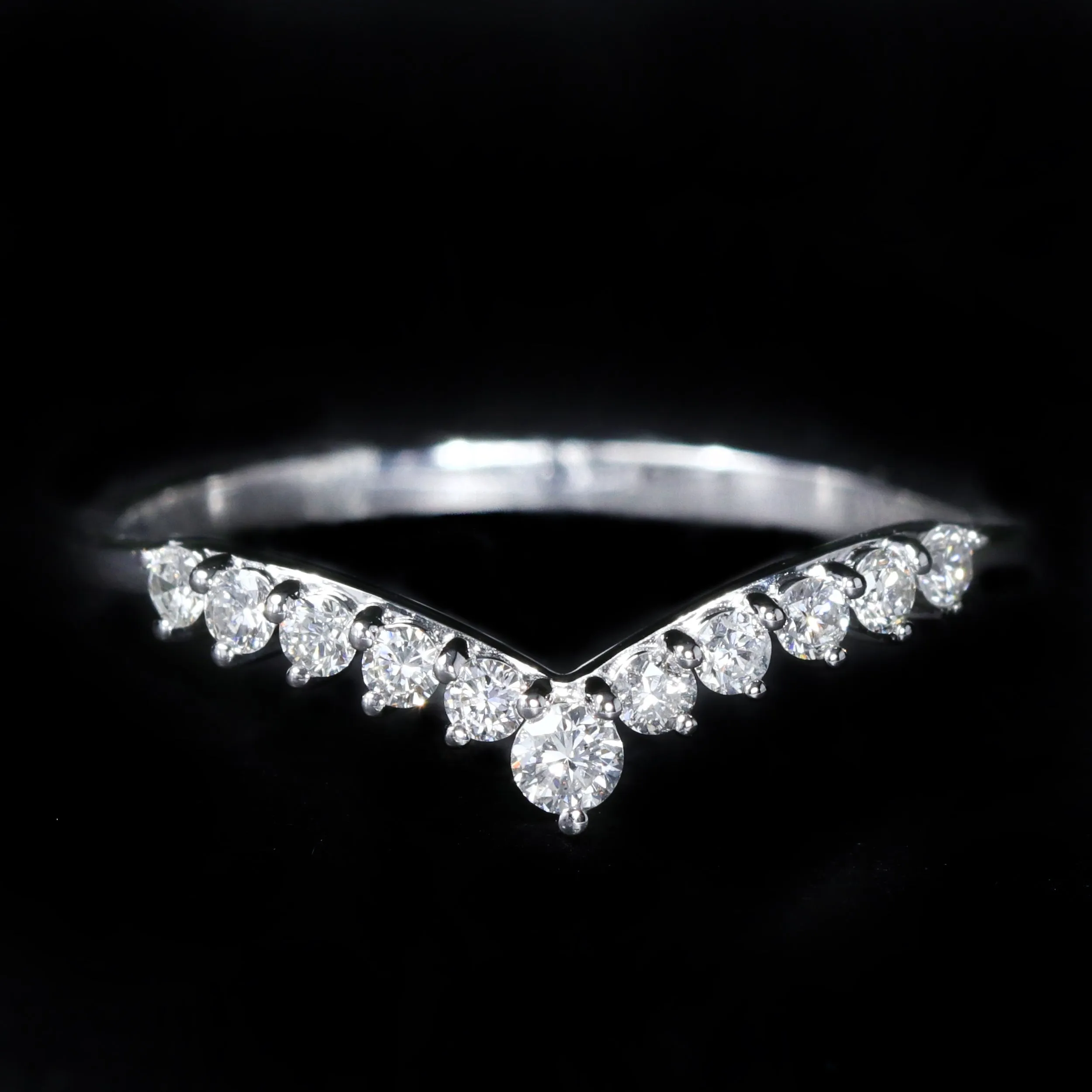 14k White Gold 0.28 CTW Diamond Tiara Band