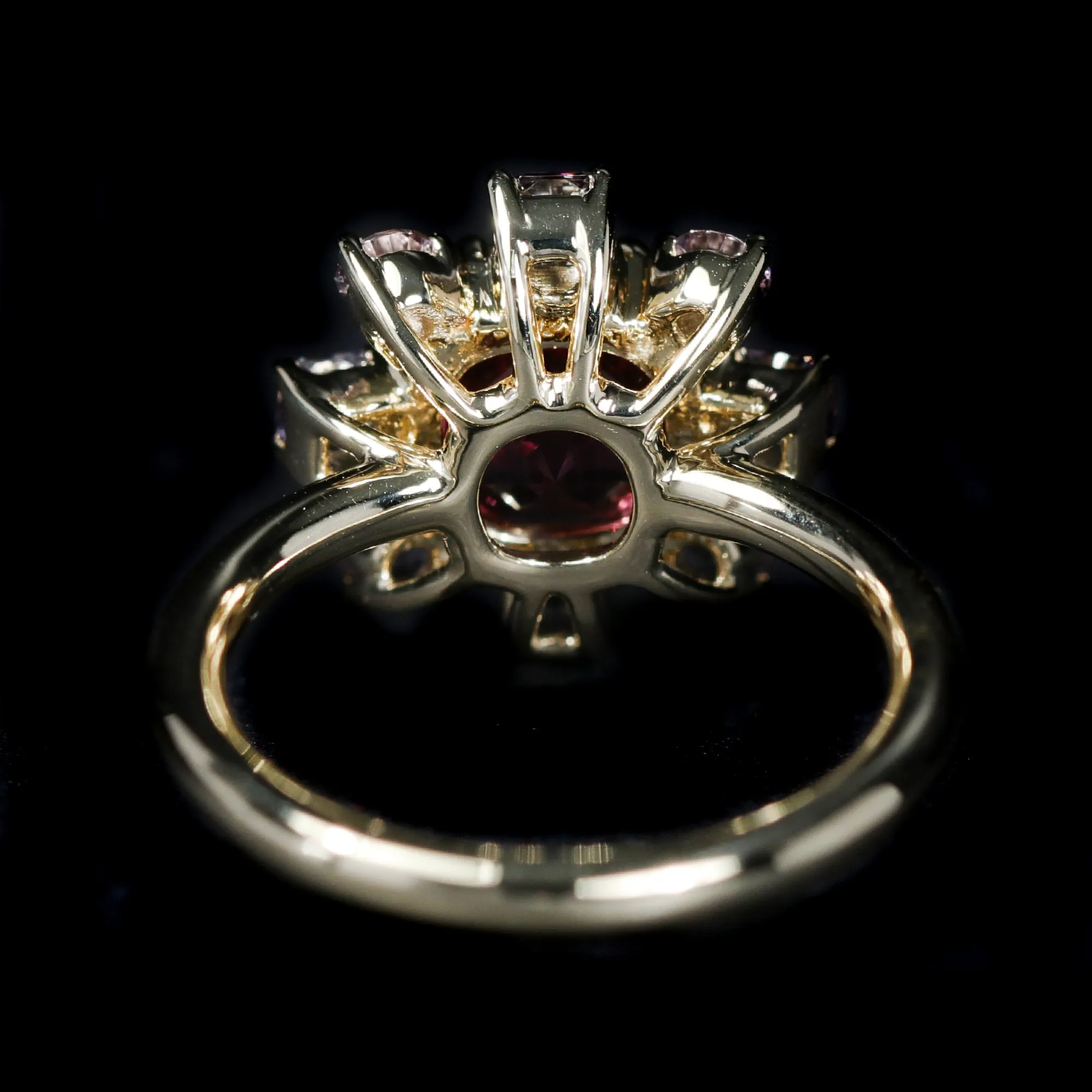 14K Yellow Gold 3.52 Carat Malaya Garnet and Spinel Ring