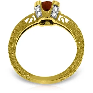 1.8 Carat 14K Solid Yellow Gold My Destination Garnet Diamond Ring