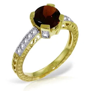 1.8 Carat 14K Solid Yellow Gold My Destination Garnet Diamond Ring