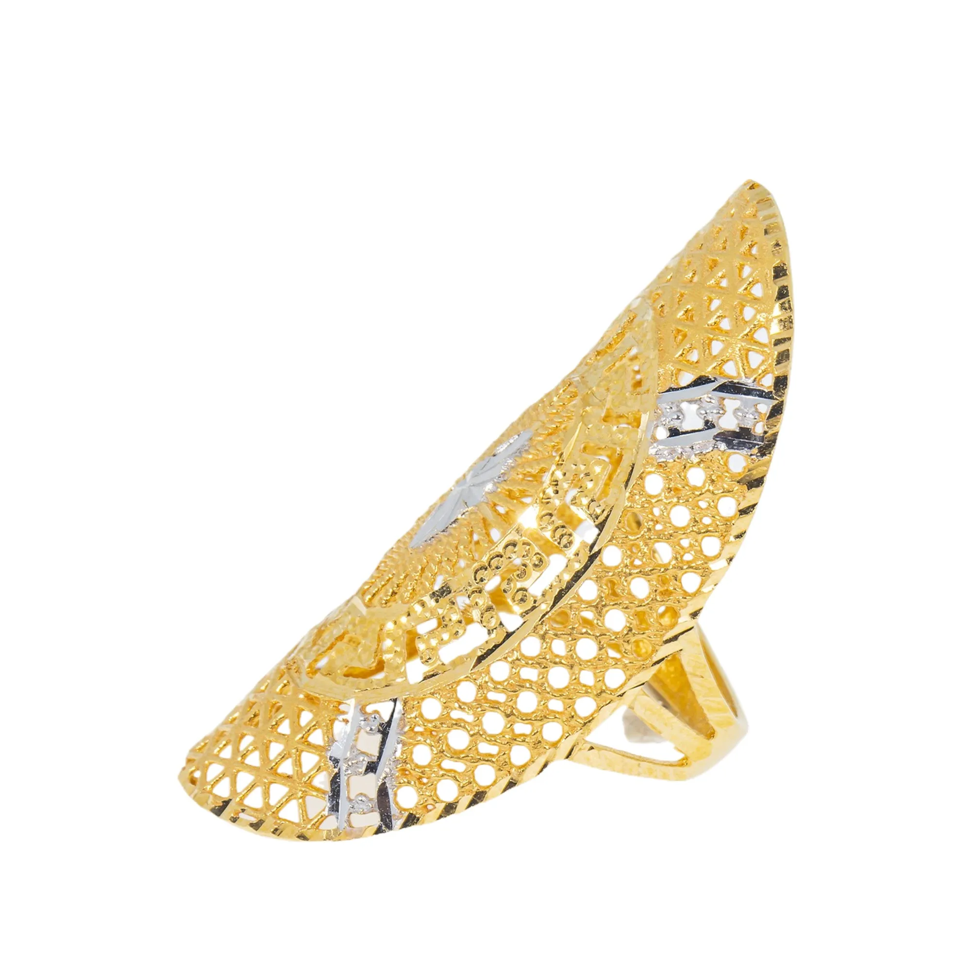 22K Yellow Gold & White Gold Ring (7gm)