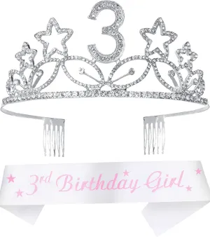 3rd Birthday, 3rd Birthday Decorations for Girls, 3rd Birthday Crown,3rd Birthday Tiara