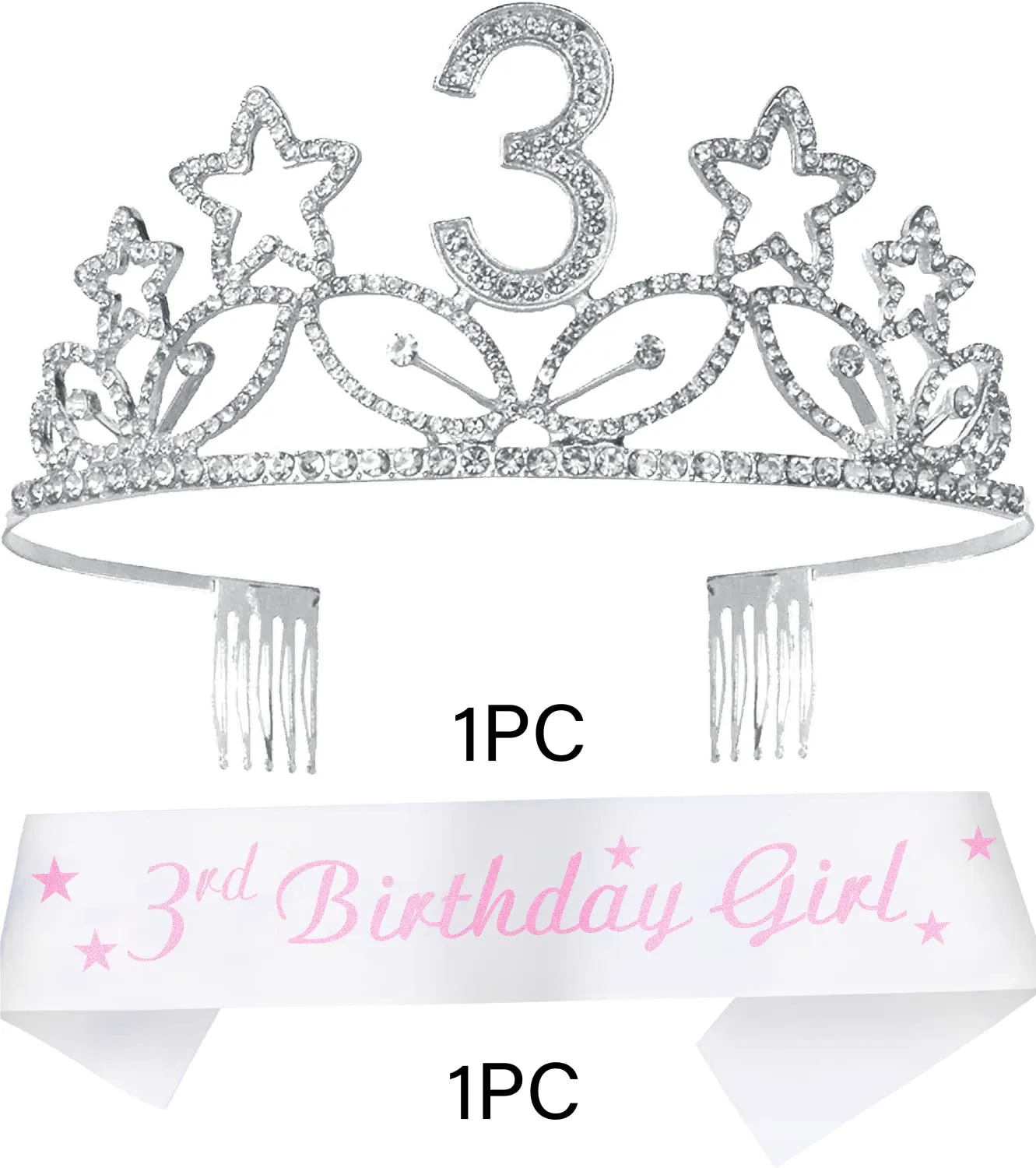 3rd Birthday, 3rd Birthday Decorations for Girls, 3rd Birthday Crown,3rd Birthday Tiara