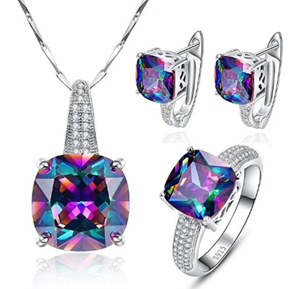 4-Piece Set: Mystic Topaz Complete Jewelry Set