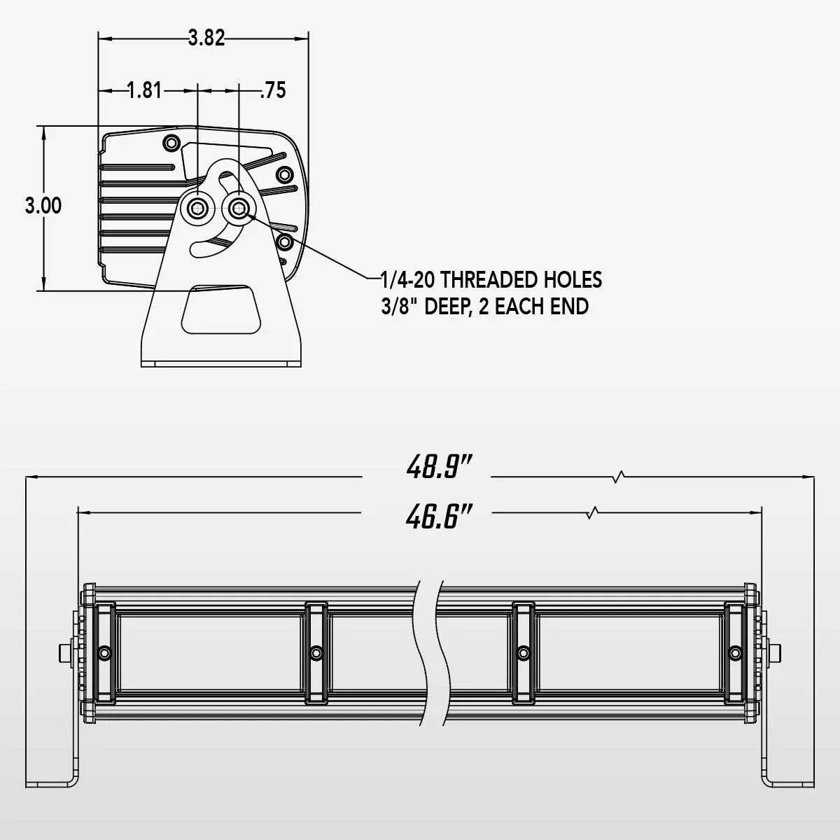 50" TRX Series Dual-Color Infrared LED Light Bar (White, IR, & Amber)