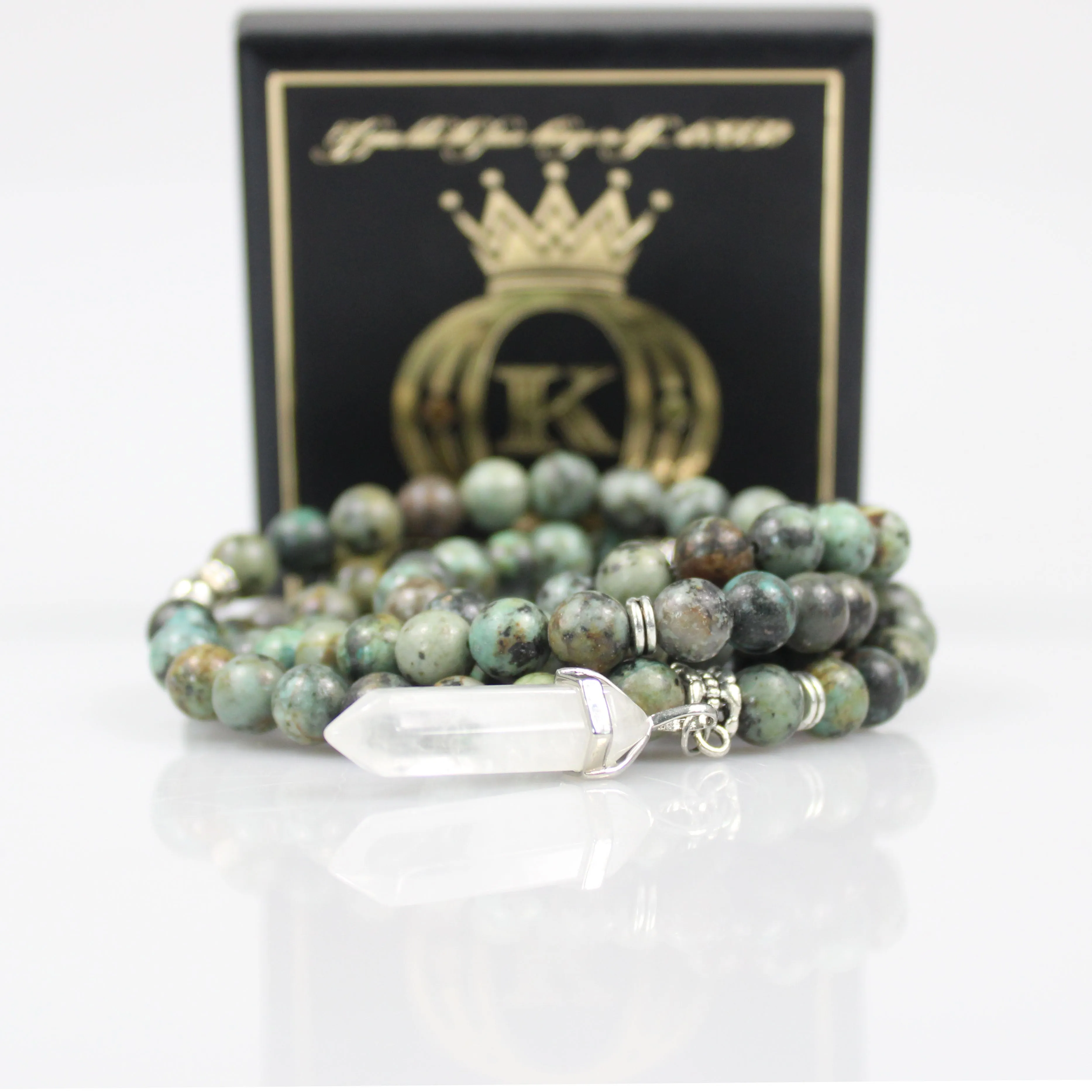 African Turquoise Mala Prayer Beads