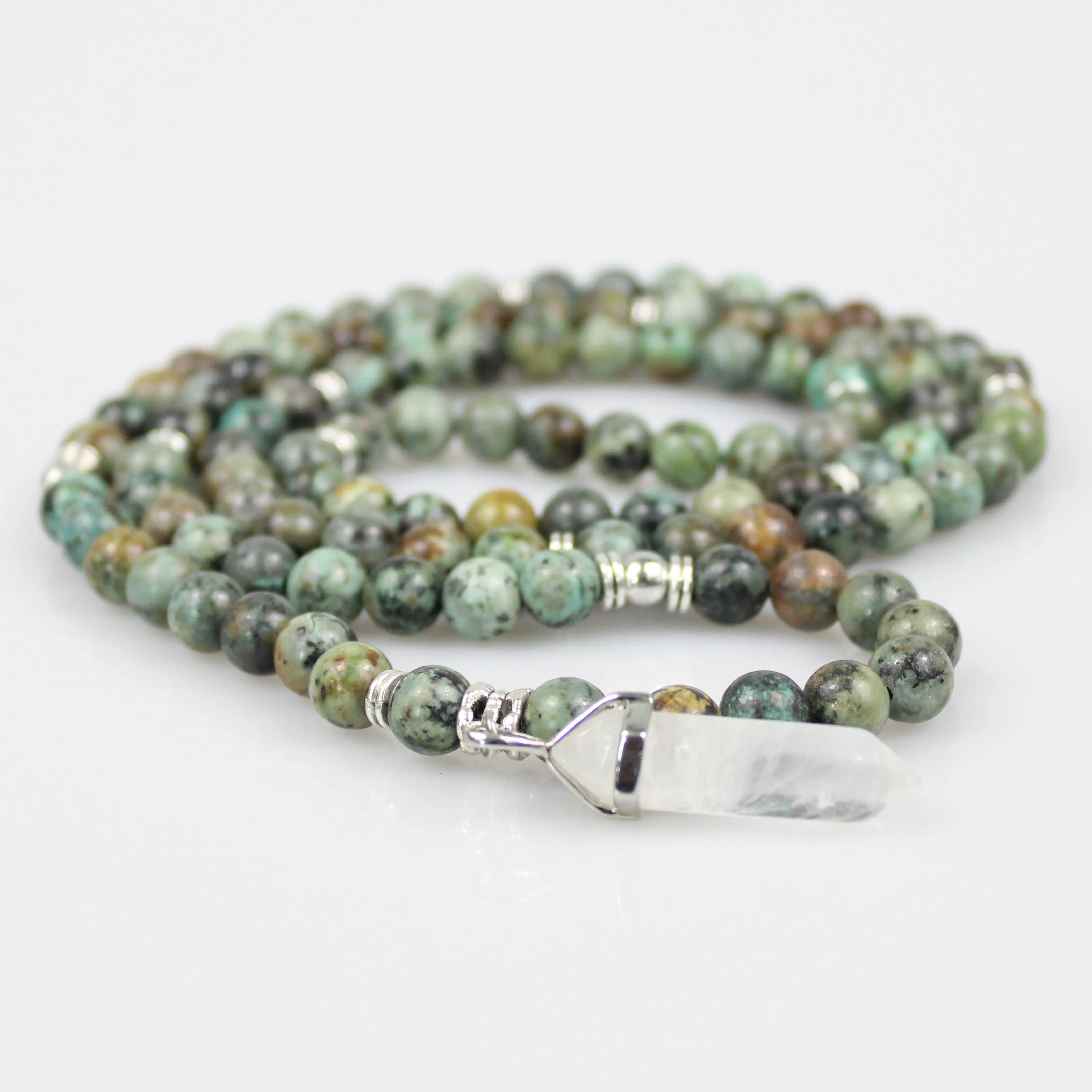 African Turquoise Mala Prayer Beads