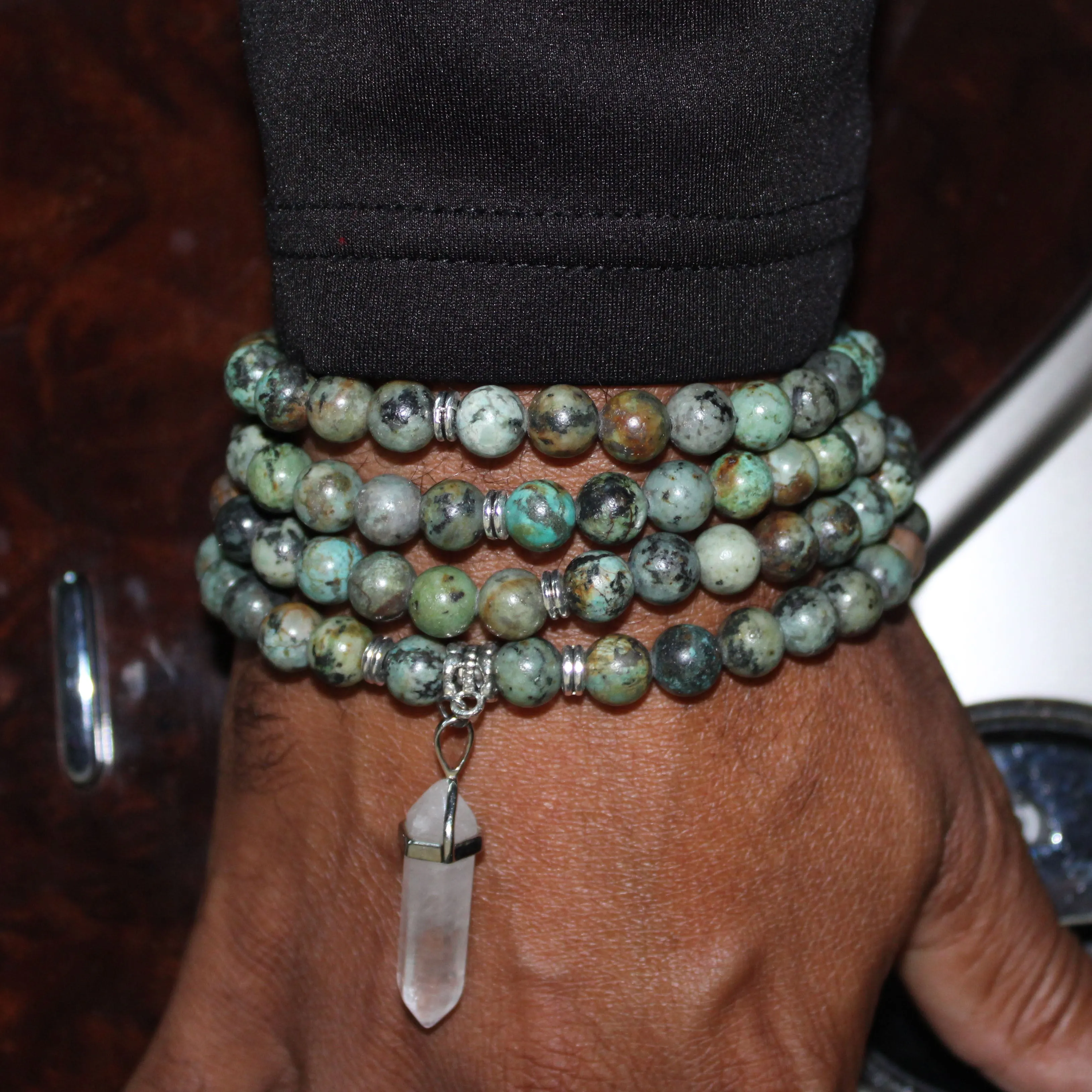 African Turquoise Mala Prayer Beads