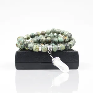 African Turquoise Mala Prayer Beads