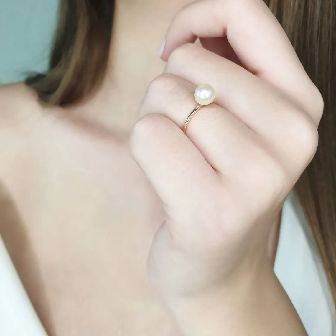 Akoya Sea Pearl Gold Ring