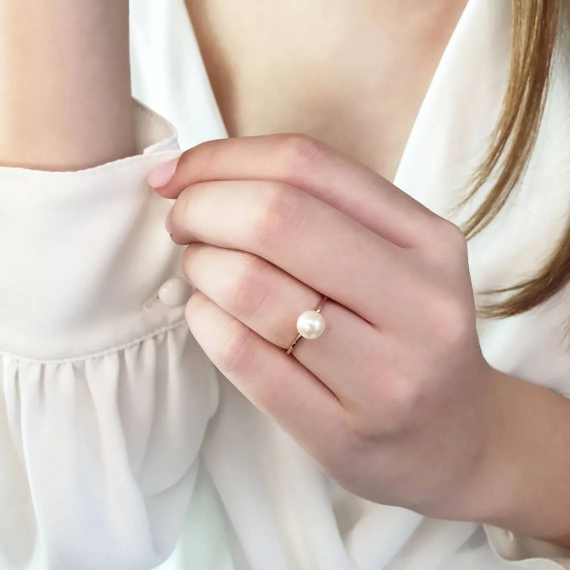 Akoya Sea Pearl Gold Ring