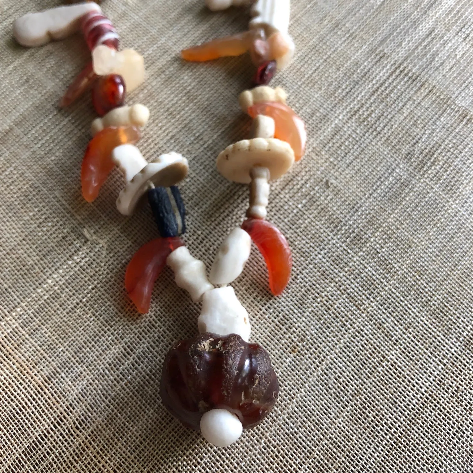 Ancient Stone and Shell Fetish Necklace