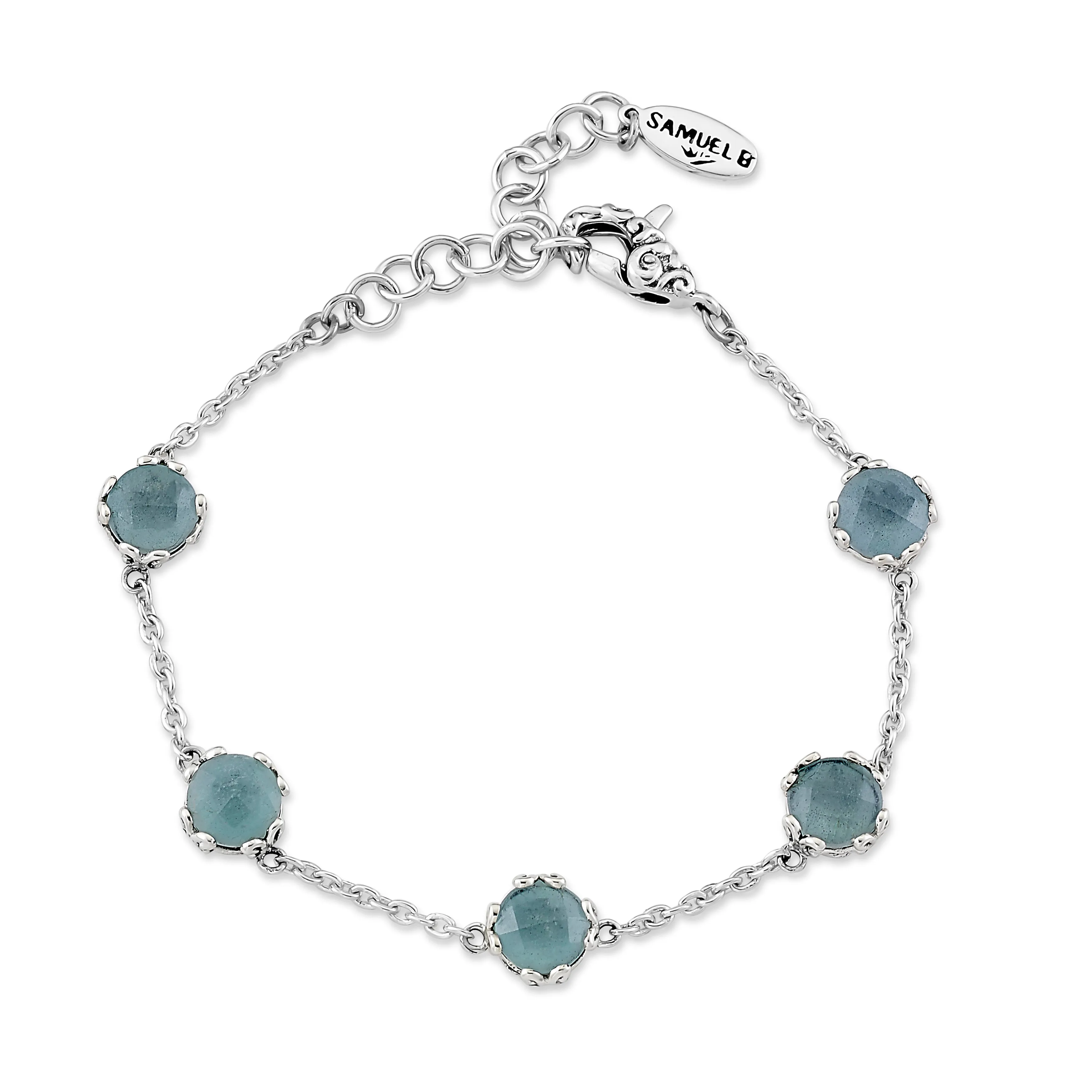 Bali Aquamarine Link Station Bracelet