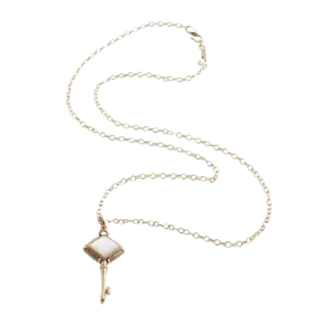 Barse Skeleton Key Necklace-Mother of Pearl