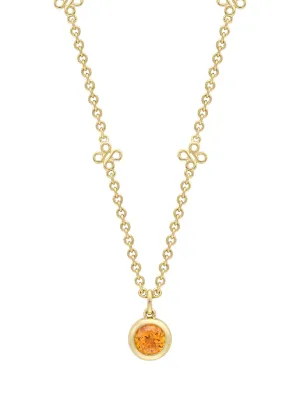 Beach Mandarin Garnet Yellow Gold Pendant