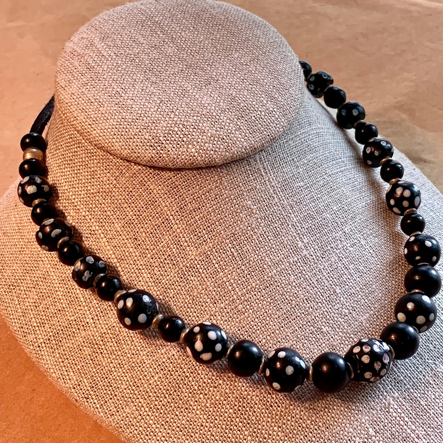 Black & White Venetian Glass Necklace