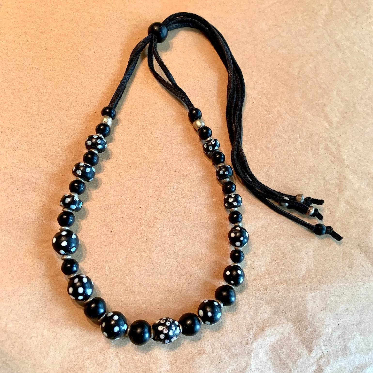 Black & White Venetian Glass Necklace