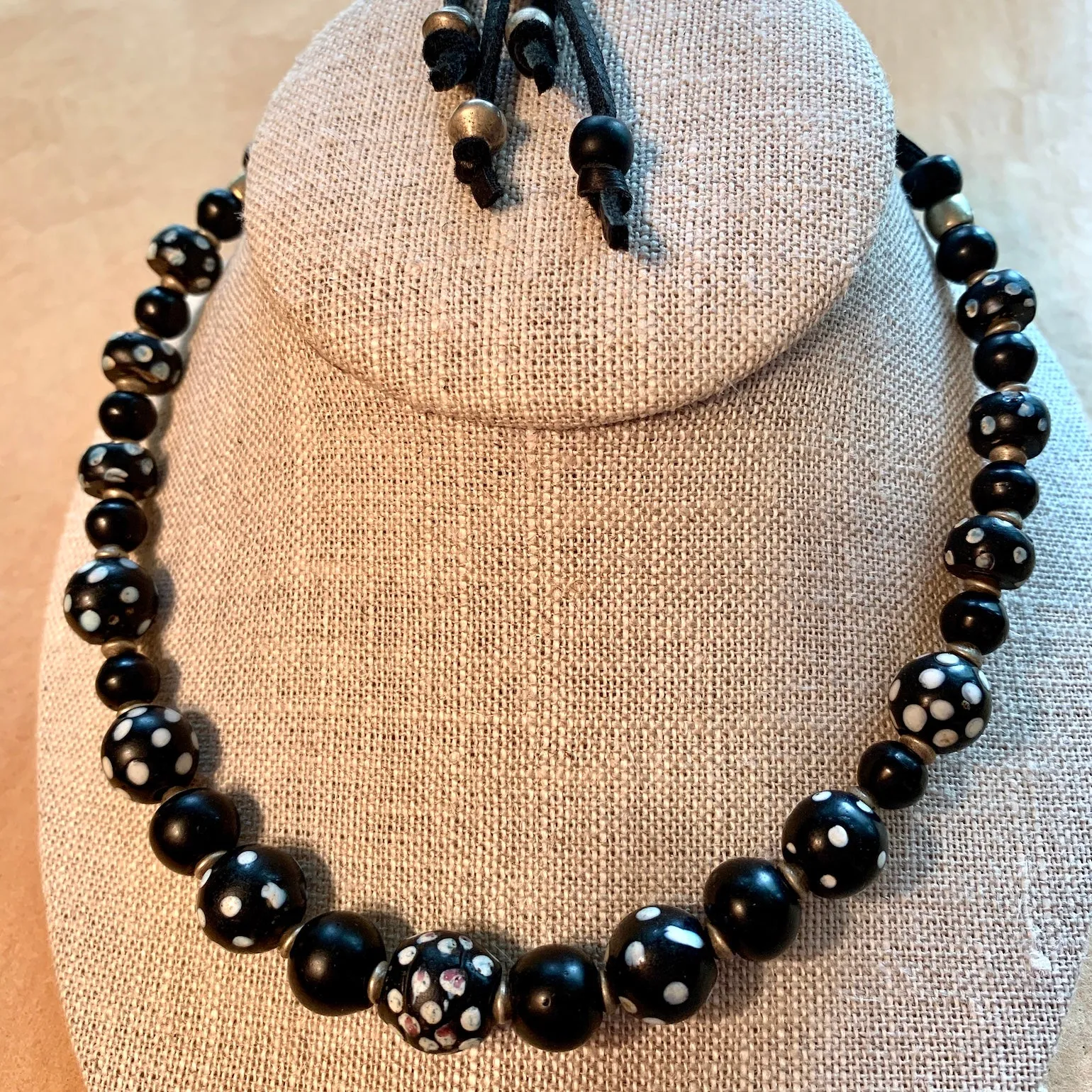 Black & White Venetian Glass Necklace