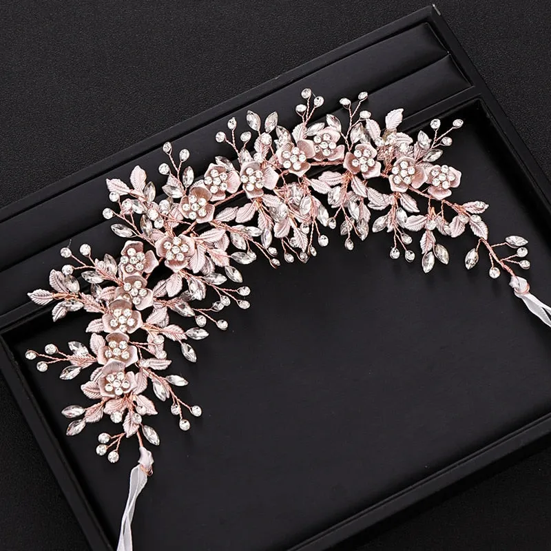 Bridal Flower Headband Prom Tiara