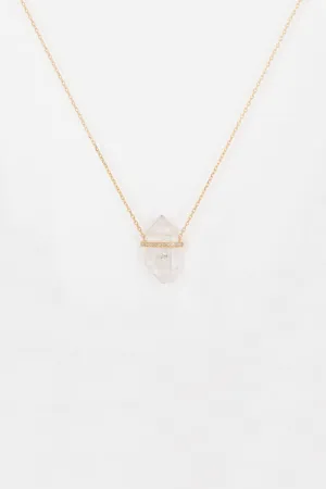 Celine Daoust Rough Pencil Quartz Crystal Diamond Necklace