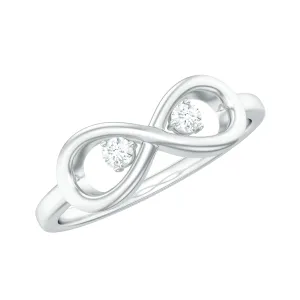 Certified Moissanite Gold Infinity Promise Ring