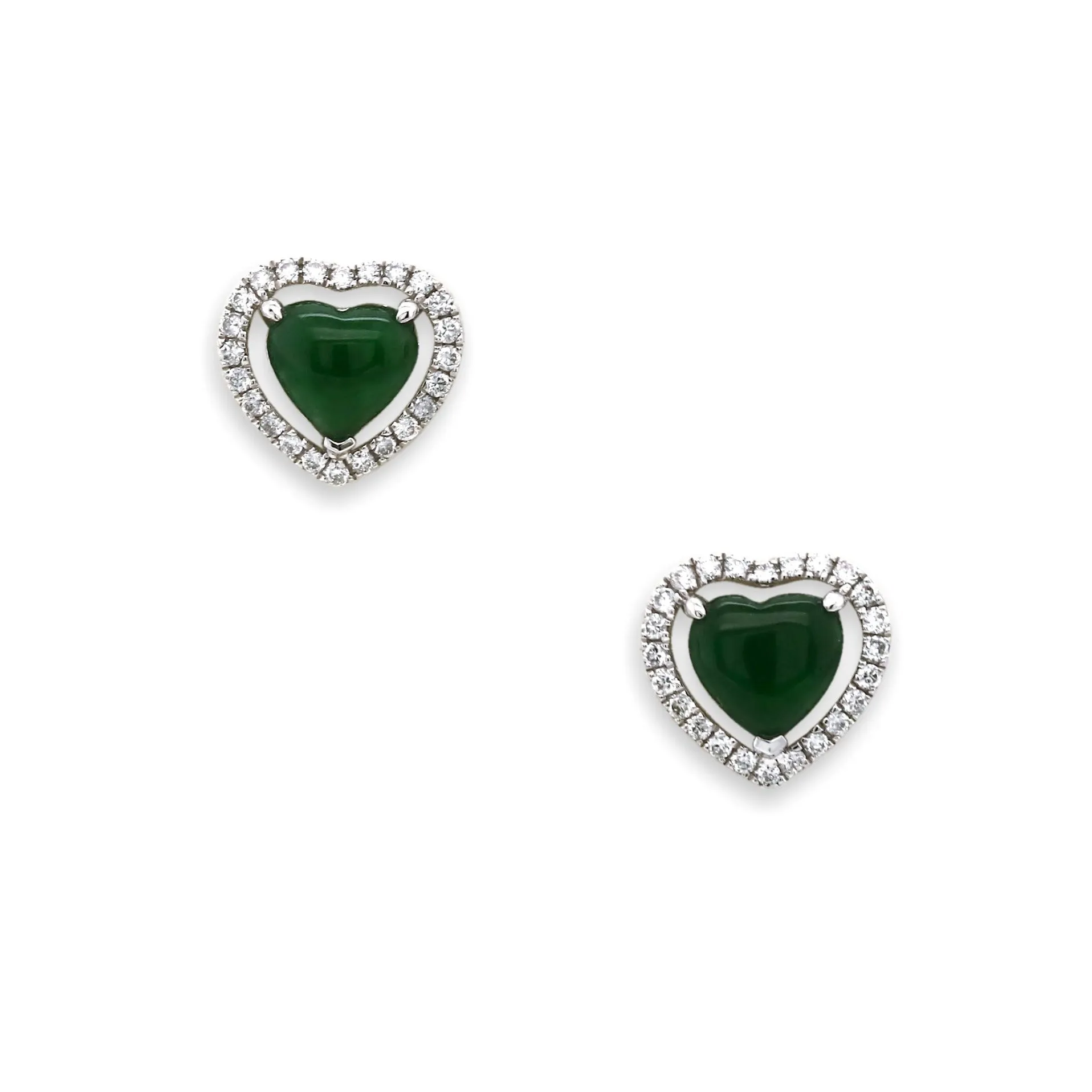 Classic Heart Jadeite Earrings