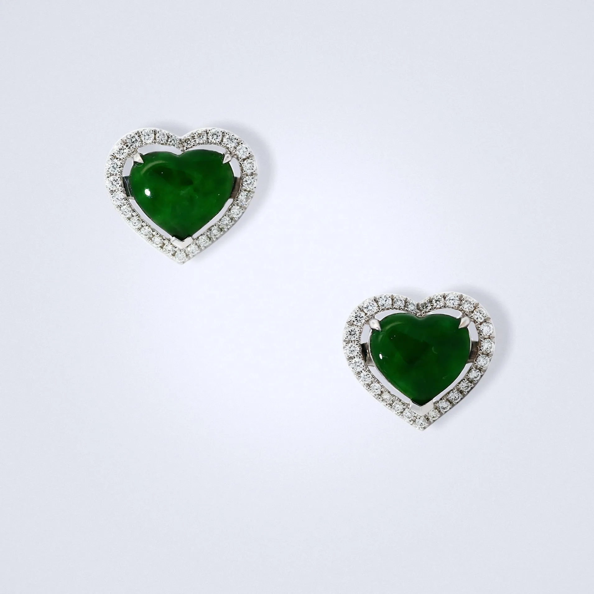 Classic Heart Jadeite Earrings