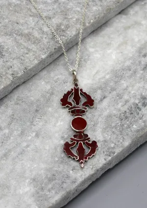 Coral Dorjee Sterling Silver Pendant