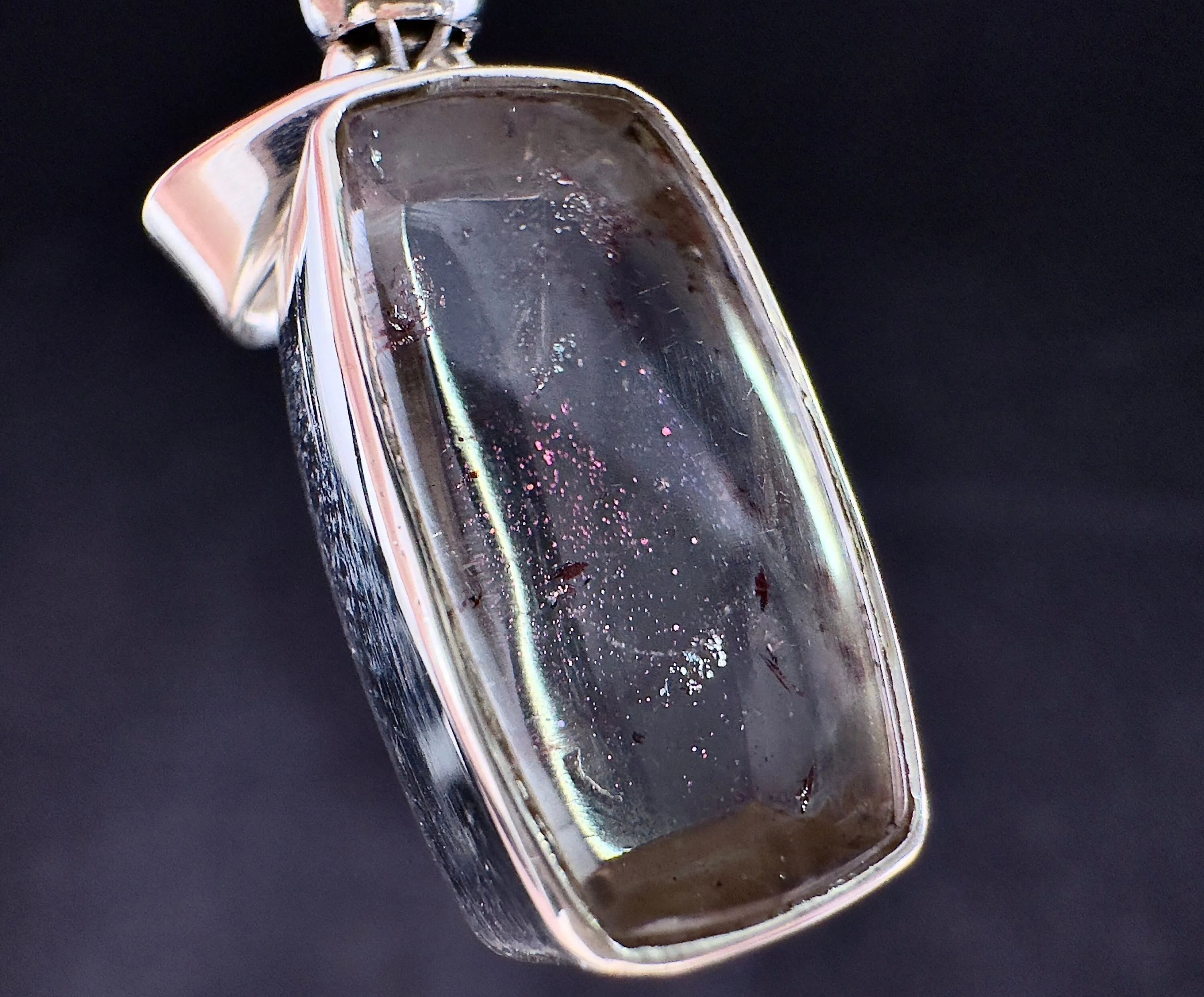 COVELLITE Pink Fire Quartz Crystal Pendant - Fine Jewelry, Healing Crystals and Stones, 54300