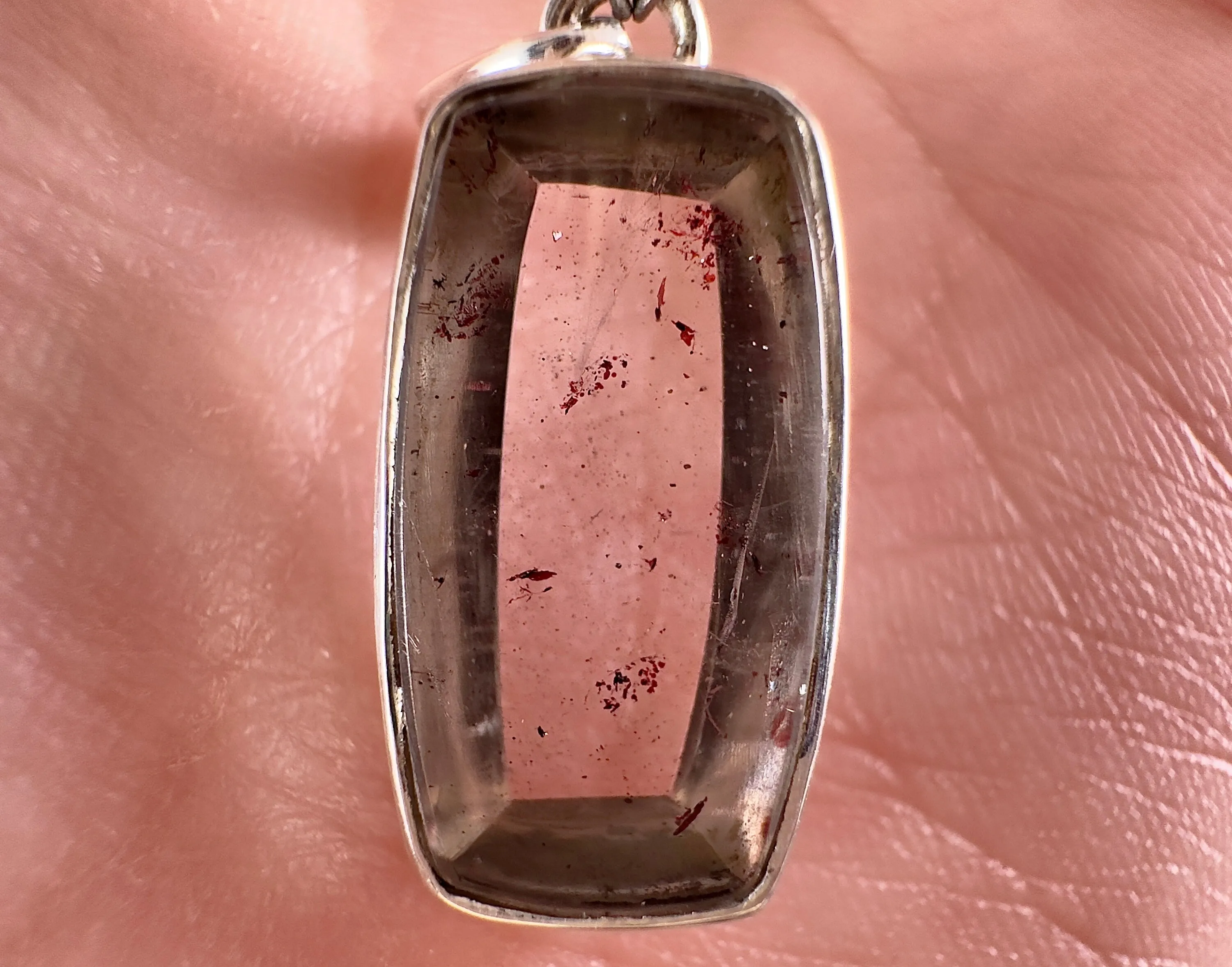 COVELLITE Pink Fire Quartz Crystal Pendant - Fine Jewelry, Healing Crystals and Stones, 54300