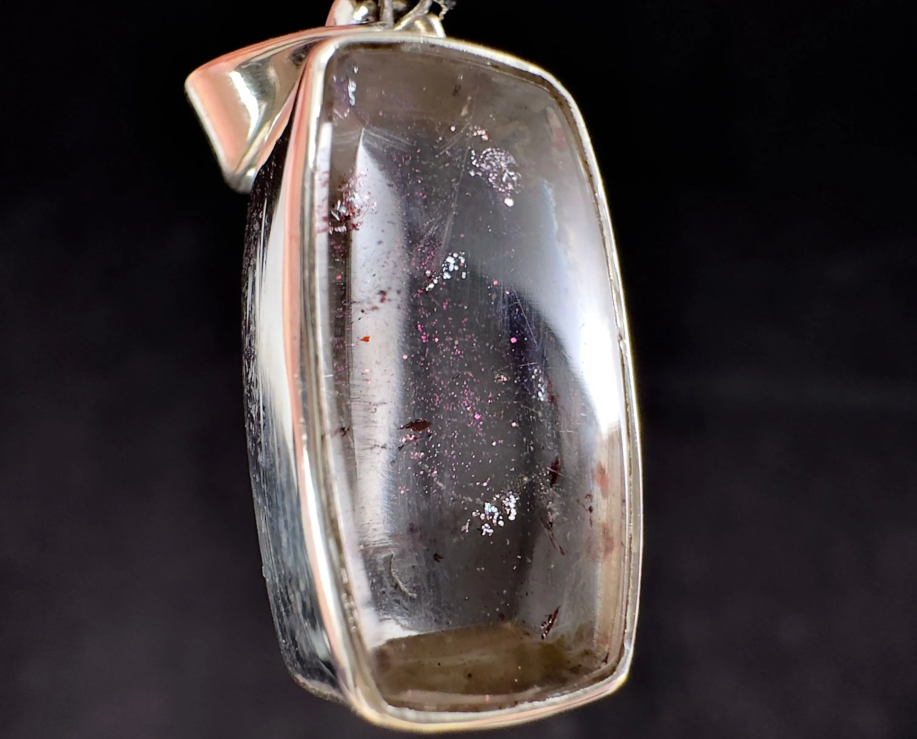 COVELLITE Pink Fire Quartz Crystal Pendant - Fine Jewelry, Healing Crystals and Stones, 54300