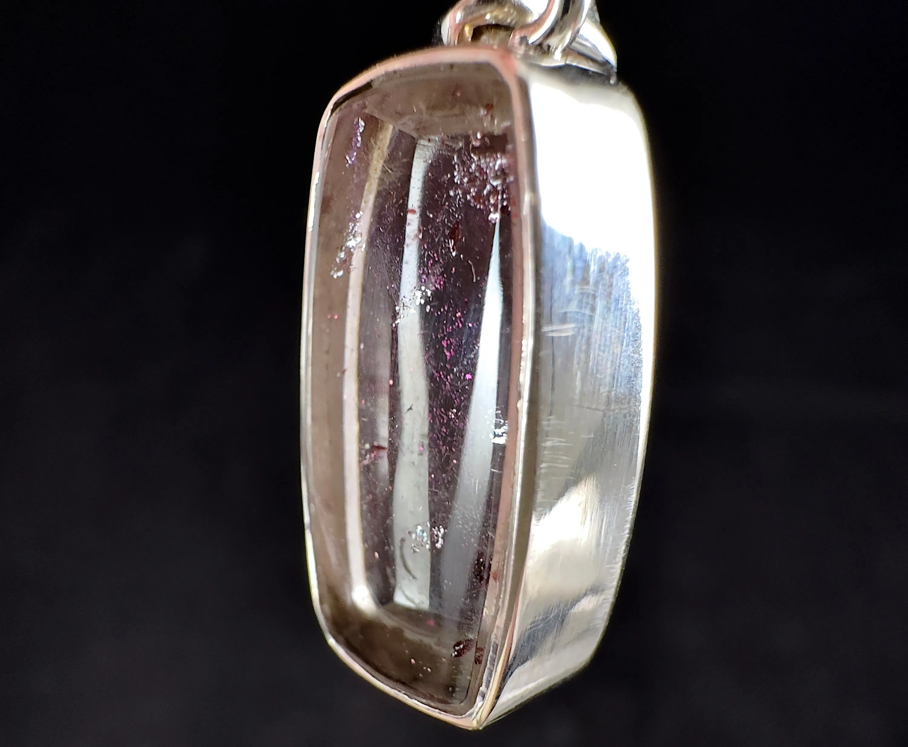 COVELLITE Pink Fire Quartz Crystal Pendant - Fine Jewelry, Healing Crystals and Stones, 54300