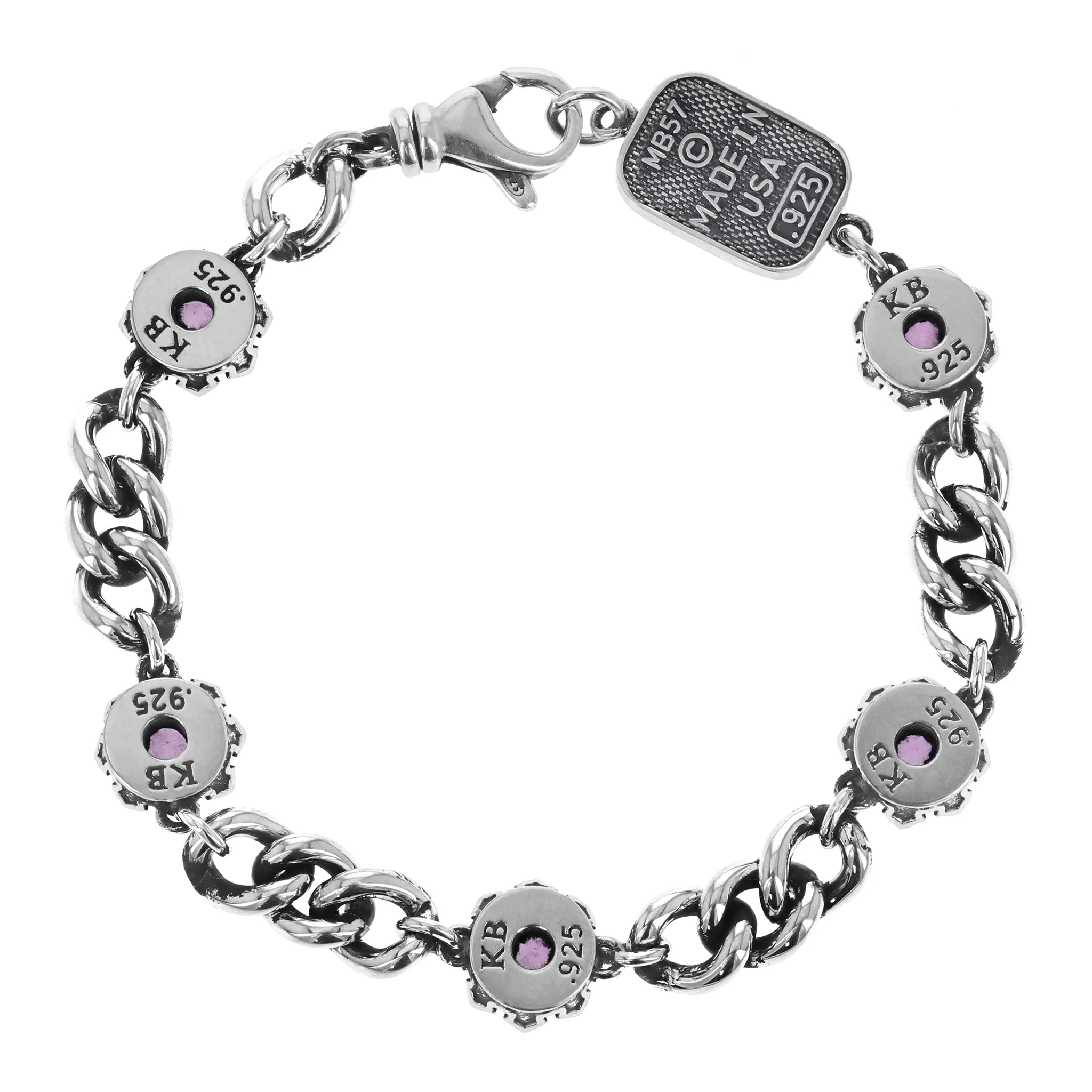 Crowned Pink Topaz Bracelet