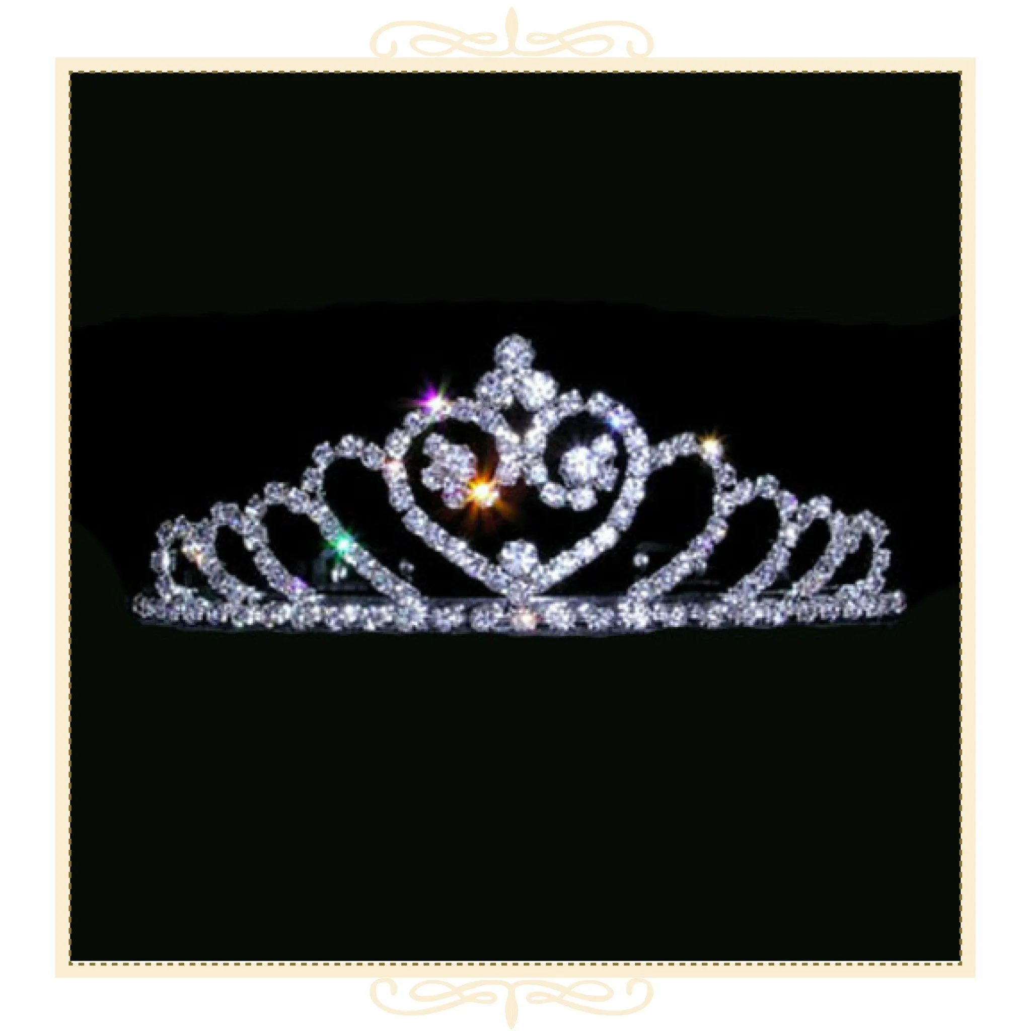 Expanding Heart Rhinestone Tiara (13629)