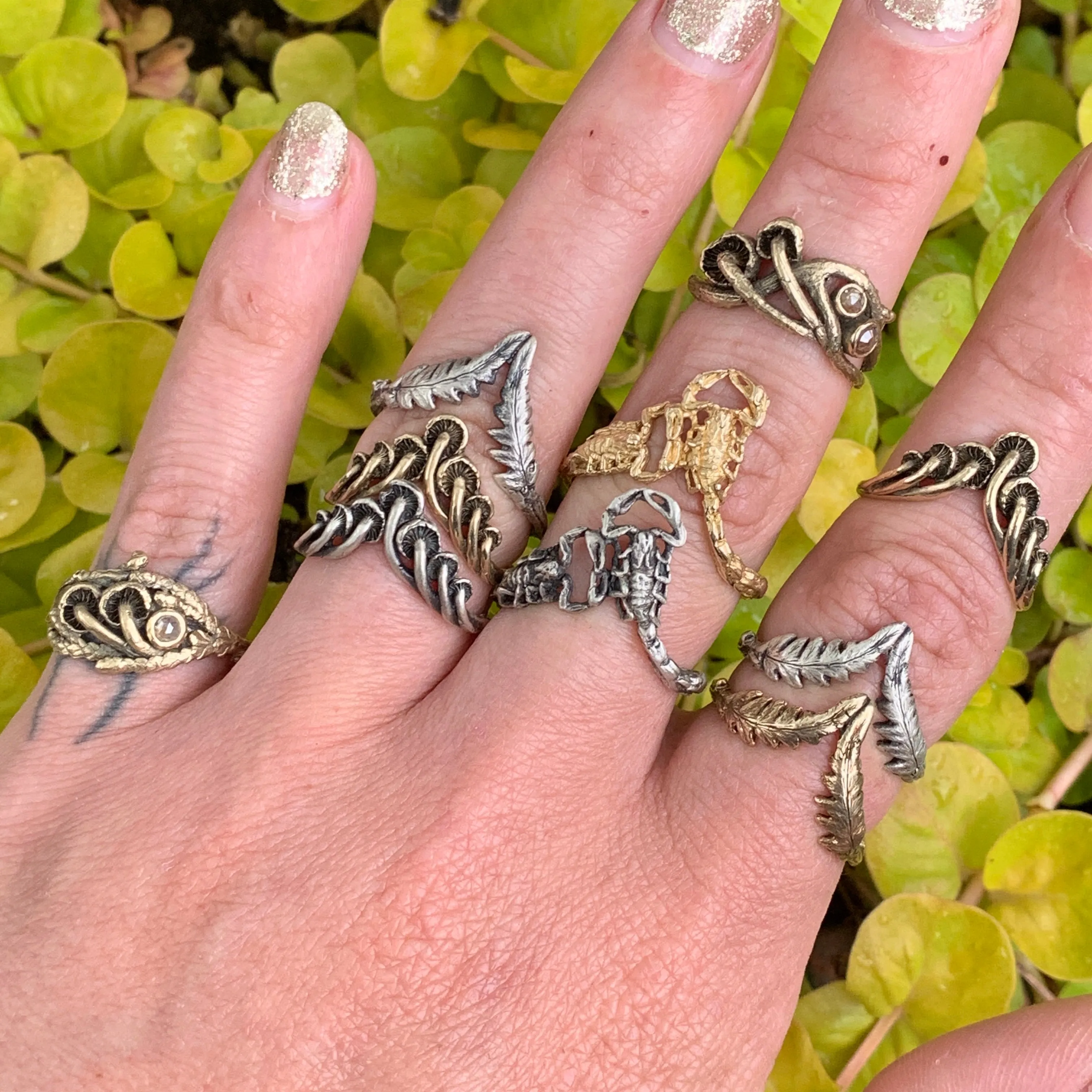 Fern tiara ring