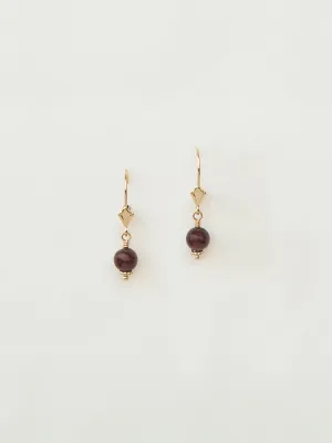 Fine Daphne Earrings | 14k Gold | Garnet