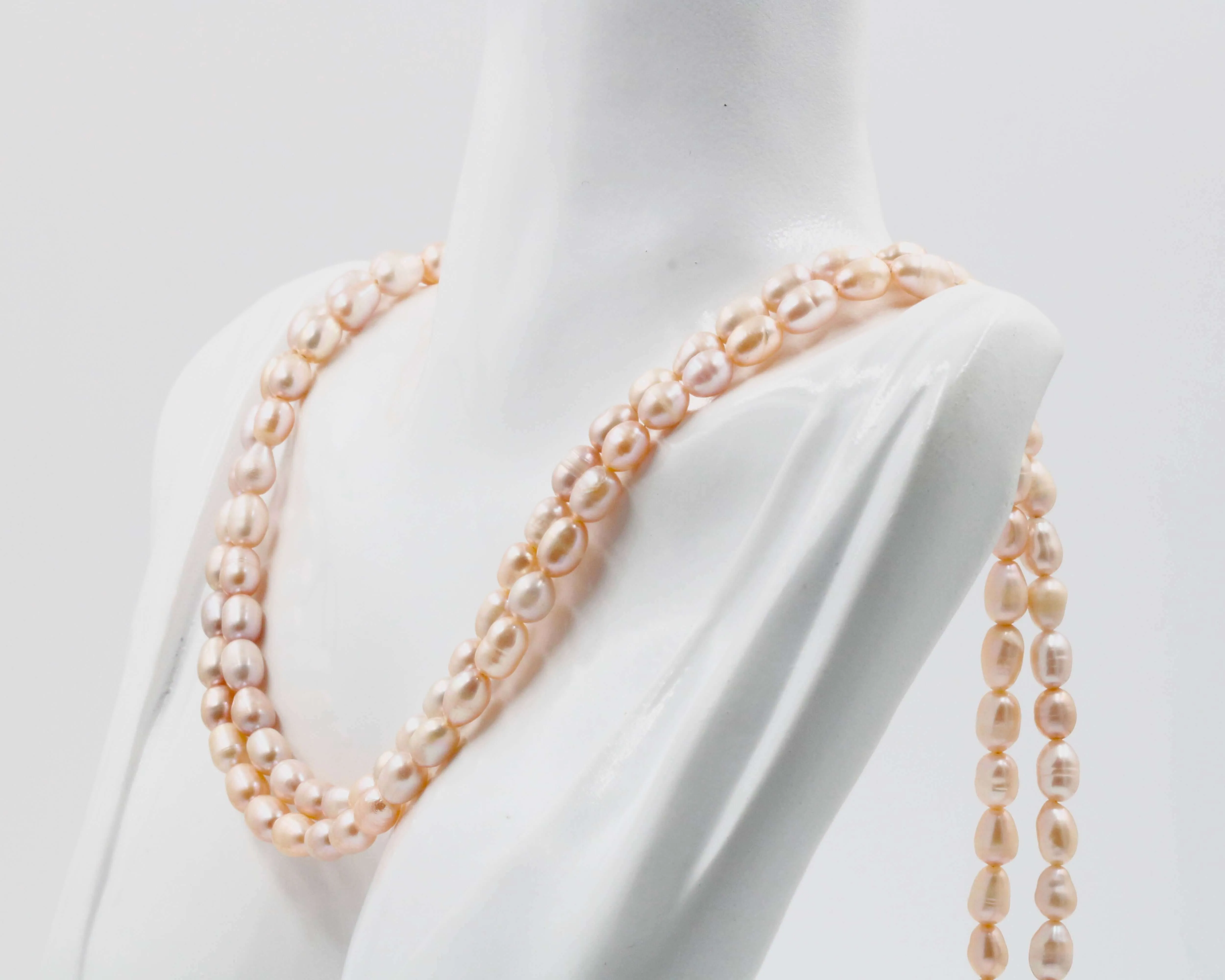 Fresh Water Pearl Gemstone Necklace Cultured Pearls Small pearl Necklace Natural Pink Pearl Freshwater Pearls 22 inches SKU:6142820