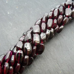 Garnet Plain Ovals 15" Strand