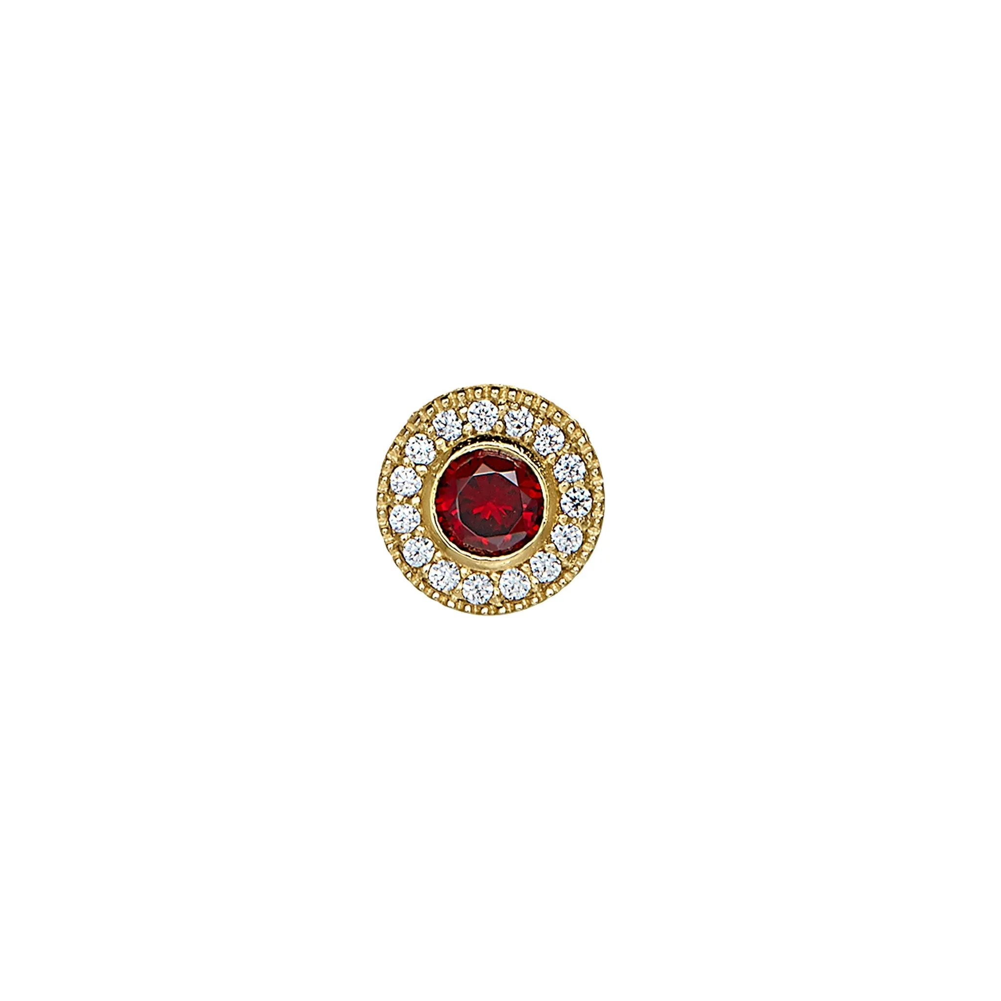 Gold Finish Micropave Birthstone Charm