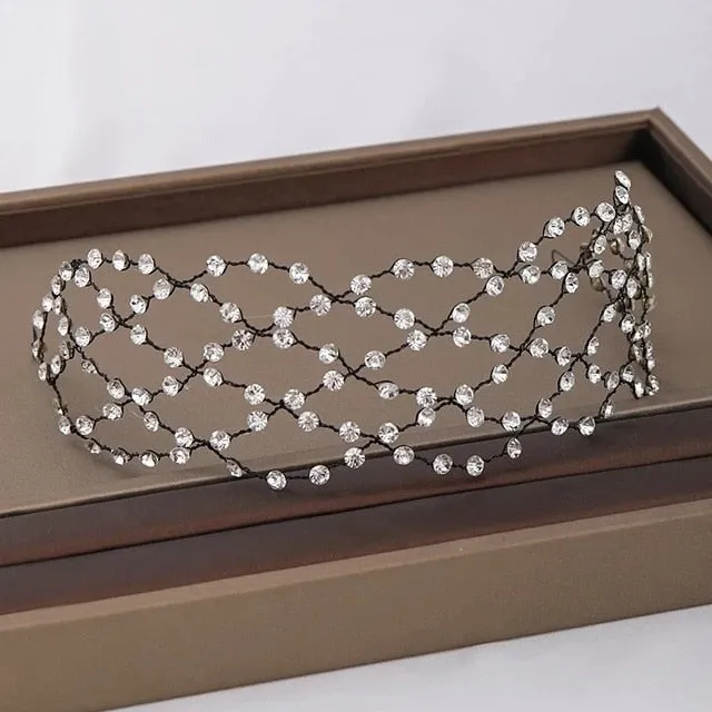 Gold Flower Pearl Headband Tiara Wedding Bridal Princess Headband Bridal Accessories