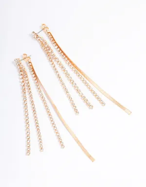 Gold Slim Mixed Chain Earrings