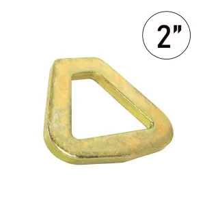 Heavy Duty 2" Delta Ring - 10,000 lbs Breaking Strength, Yellow Chrome - Lasso Strap Towing, Recovery