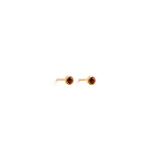 January Garnet Birthstone Stud Earrings