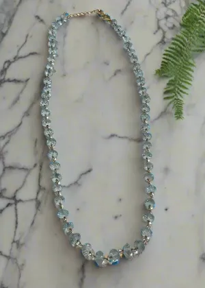 Kay Crista Sky Blue Topaz Bead Necklace In Gold Fill