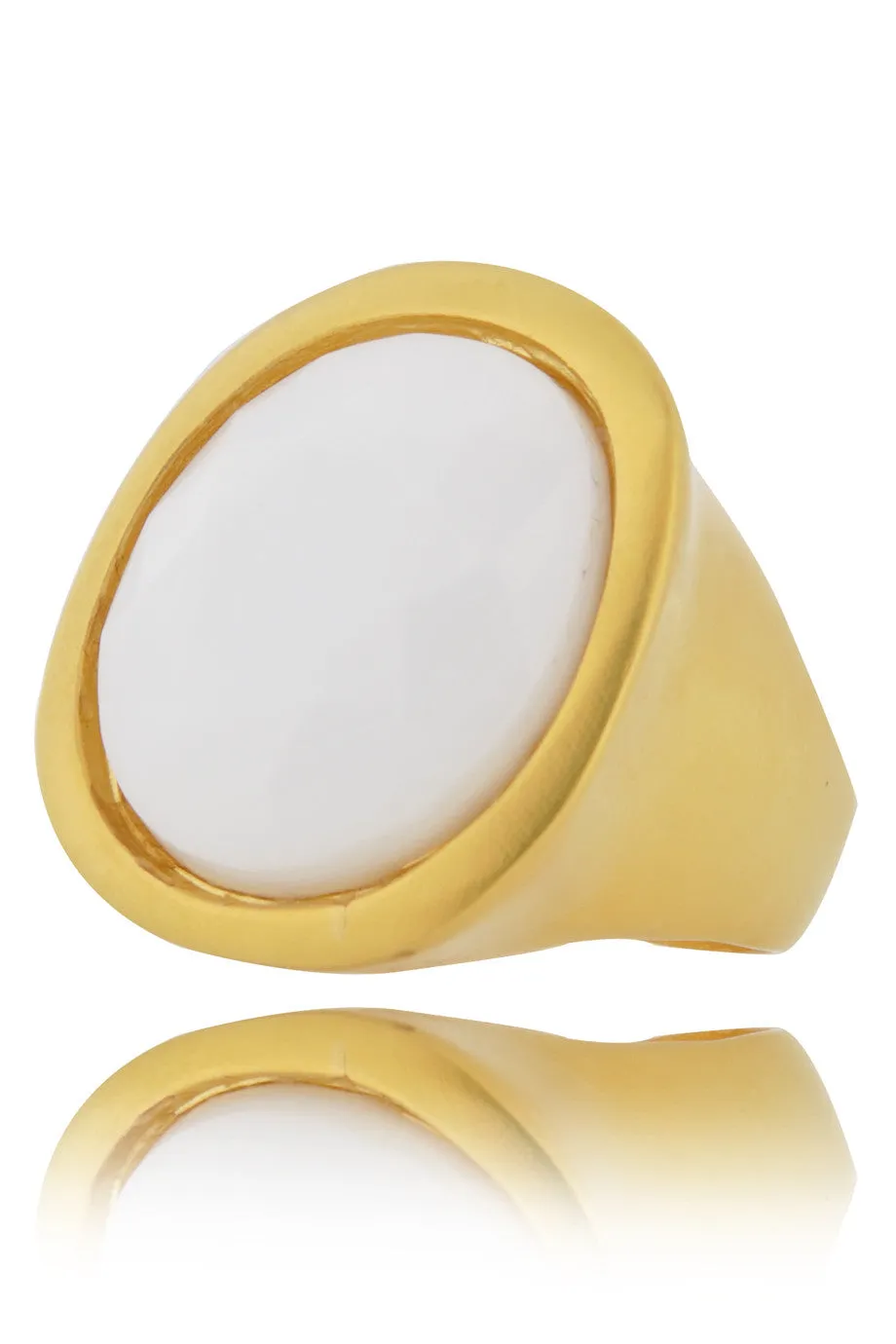 KENNETH JAY LANE HARRIET Chalk White Center Ring