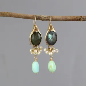 Labradorite Pearl Ronit Earrings